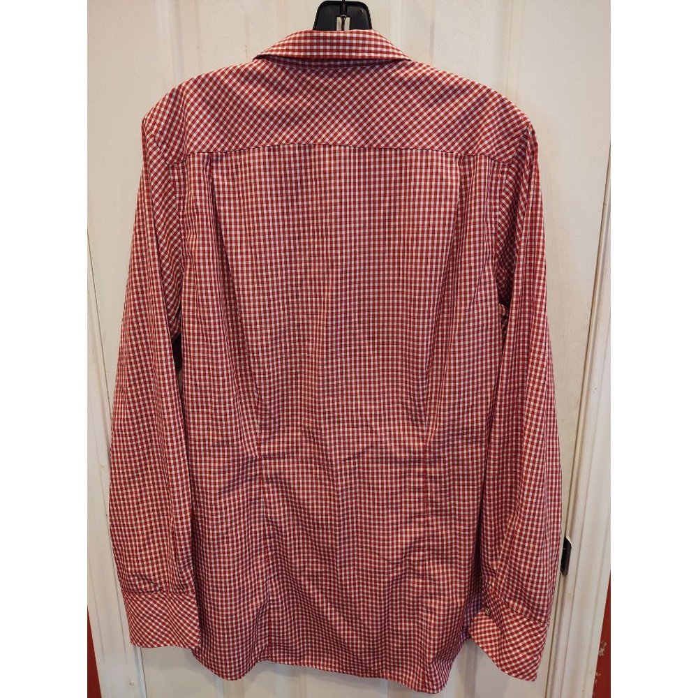 Chic Fil A Team Style Uniform Shirt Womens L Red Checks Gingham Long Sleeve - Picture 2 of 9